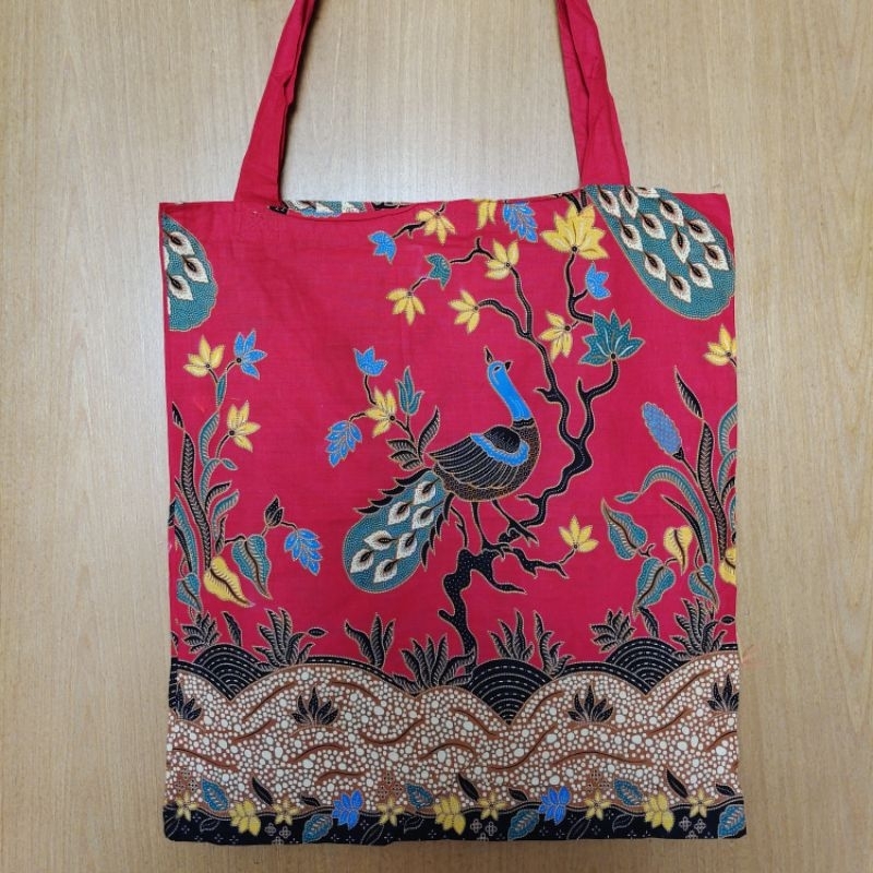 shoppinghappyid - Tas Lipat Belanja Batik Indonesia Tote Bag Tas Kain Wanita Tas Bahu Perempuan Souv
