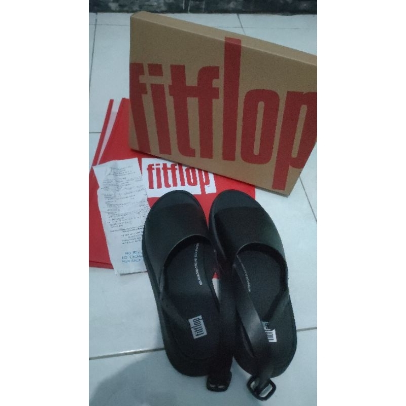 PRELOVED sandal sepatu fitflop warna hitam selop