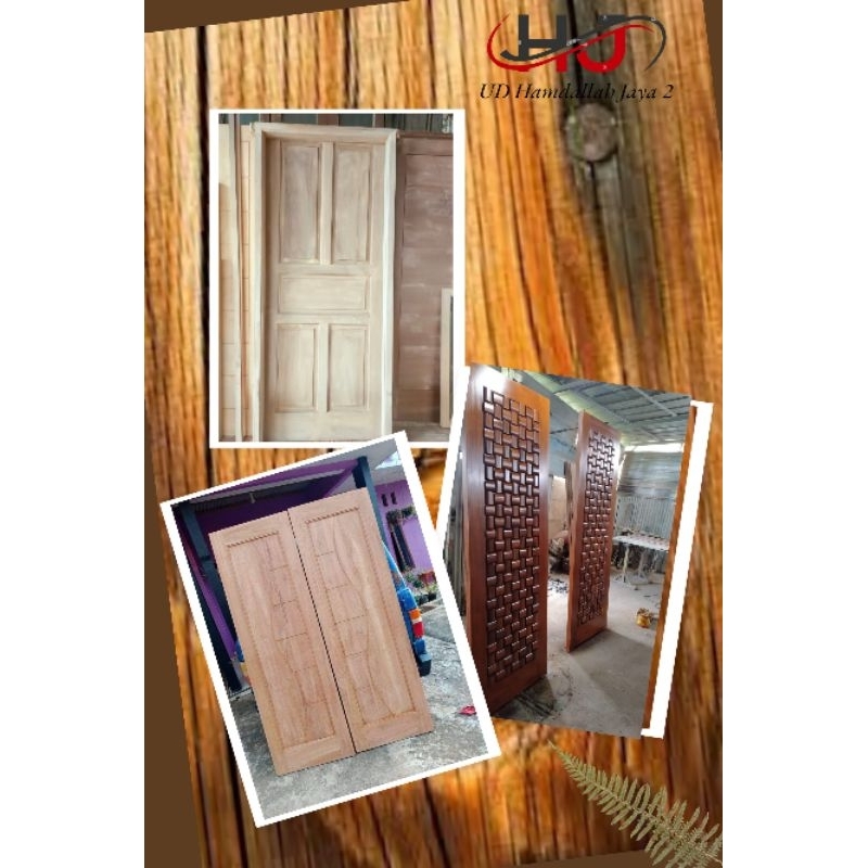 Pintu Kupu kupu Kayu Meranti + Kusen