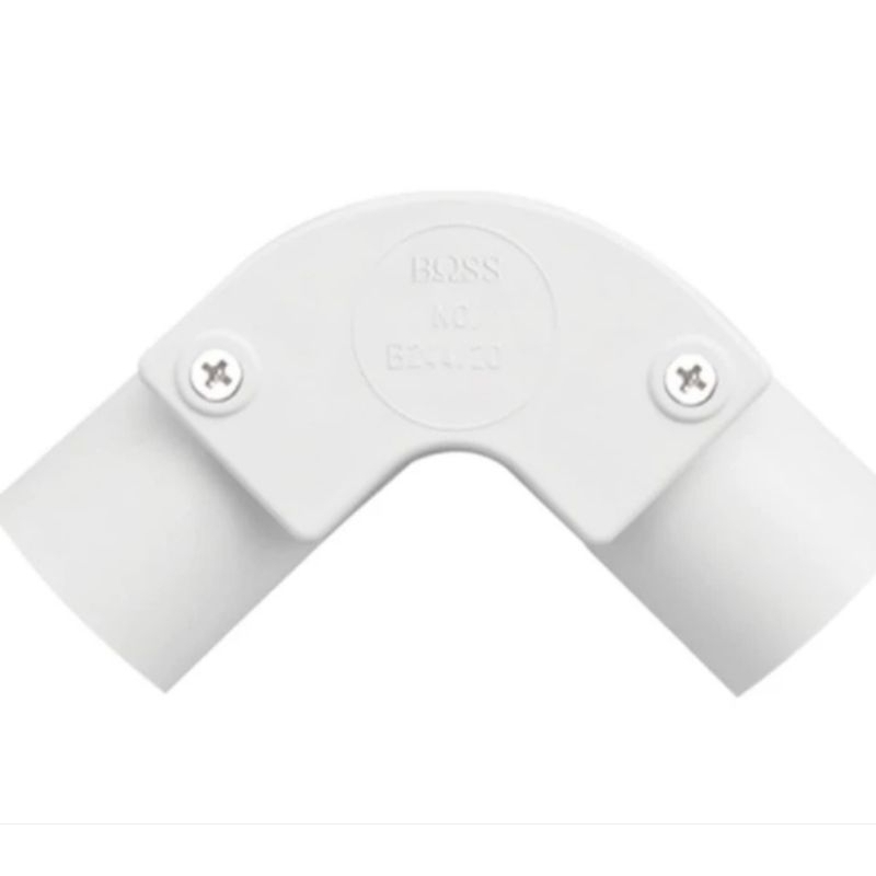Elbow 20mm Putih BOSS 20 mm L-bow Knee Pipa Model Baut Clipsal