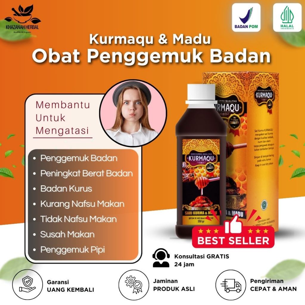 Madu Penggemuk Badan Kurus Pipi Cabi Tembem Penambah Nafsu Makan Kurang Kurmaqu Asli