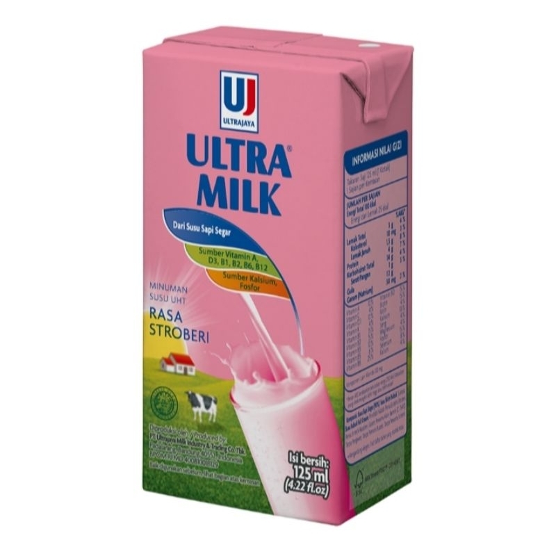 

Ultra milk 125 ml Rasa stroberi [satuan]
