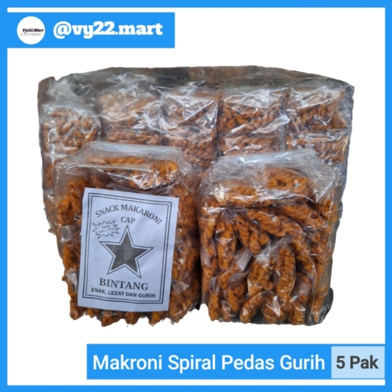 

[Paket Hemat] Makaroni Spiral Cemilan Gurih Nagih 5 Pak