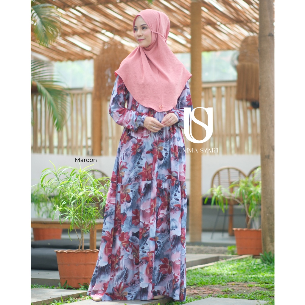 Ushi Dress by Umma syari gamis rayon gamis motif gamis daily