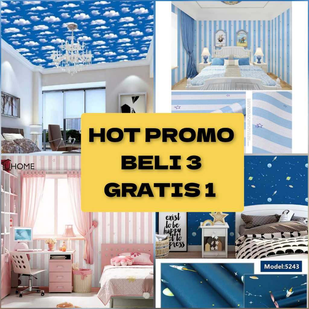 Wallpaper Stiker Dinding Dekorasi Untuk Plafon Kamar Ruang Tamu