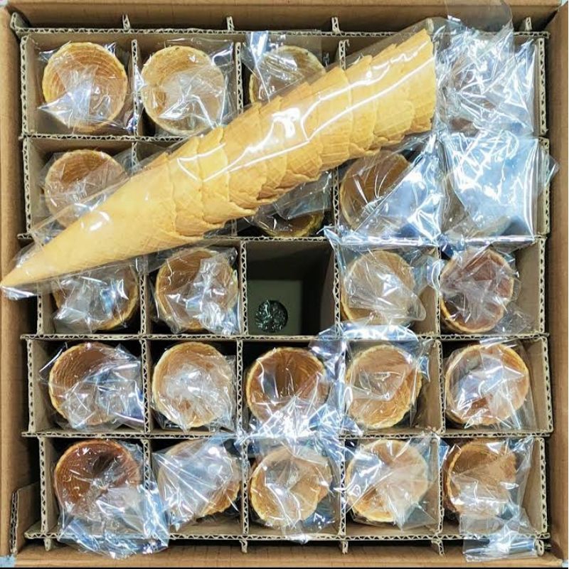 

Cone ice cream wafel kecil diameter 5 cm kerucut 1 dus 300 pcs