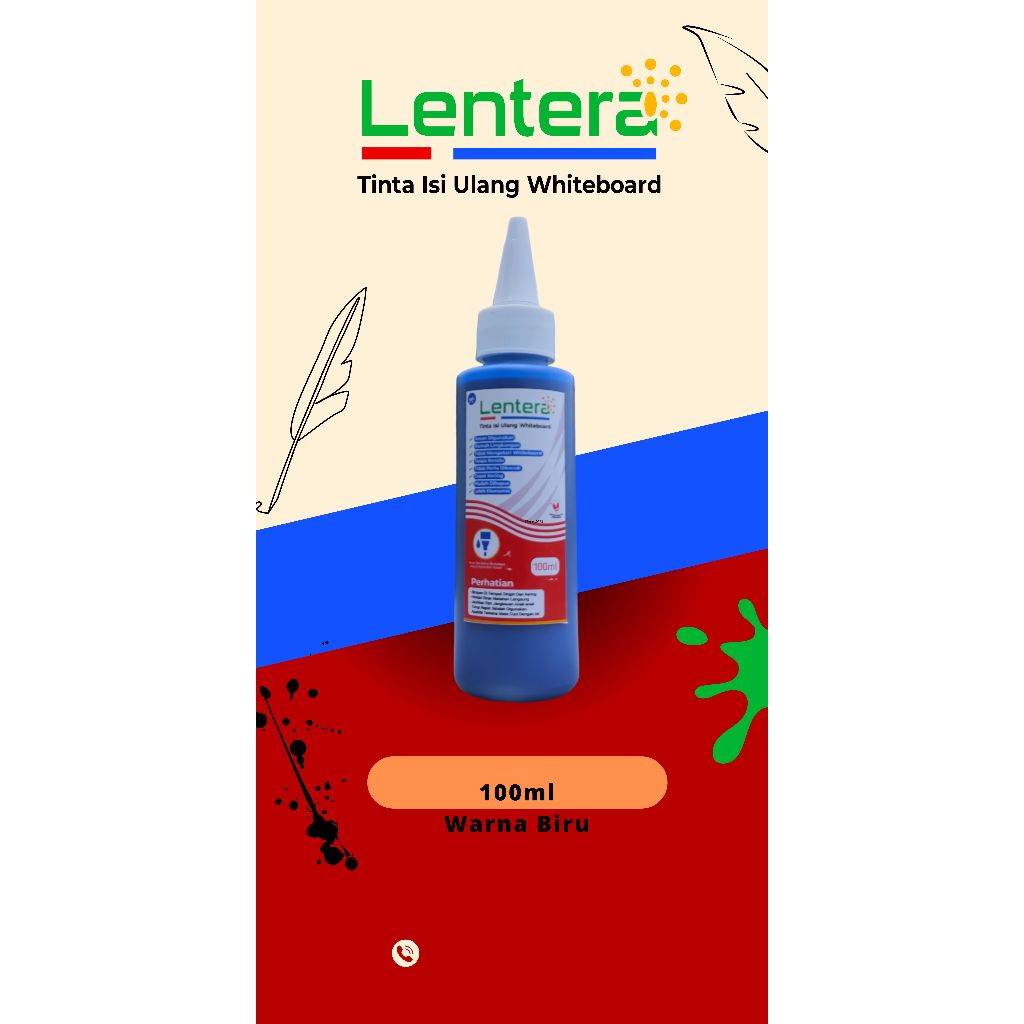 

Tinta isi Ulang Whiteboard Lentera 100ml warna biru