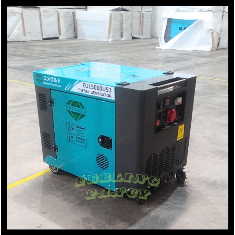 GENSET PORTABLE SILENT EMERALD EG15000US3 DIESEL GENERATOR 10KVA, 8000WATT