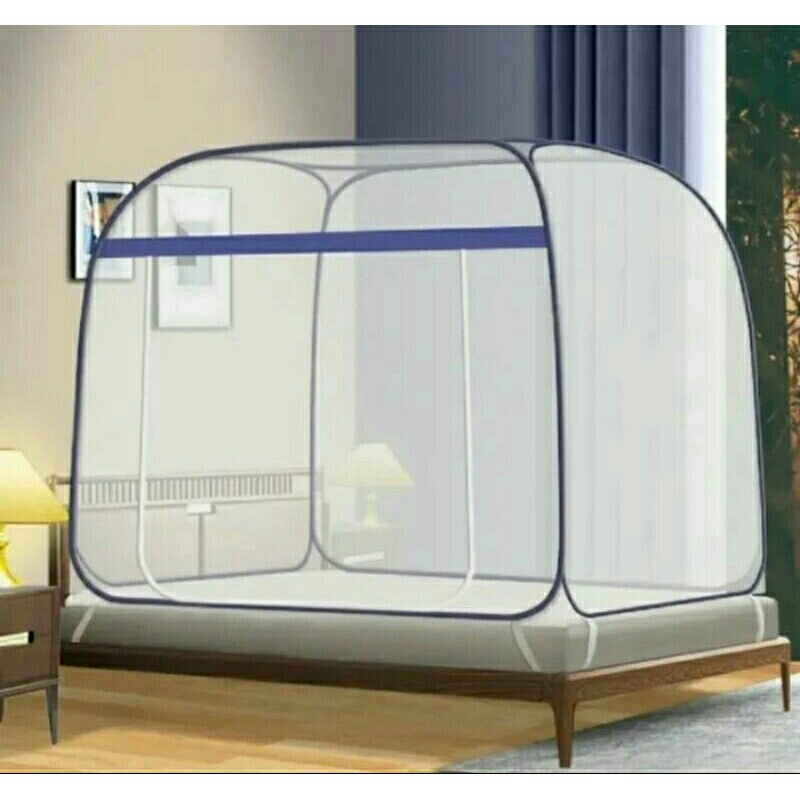 KELAMBU LIPAT KELAMBU TENDA ORIGINAL BAWAH BOLONG 4 SUDUT ADA KARET UKURAN 200×200 KELAMBU ANTI NYAM