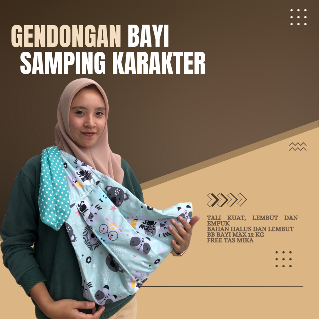 Gendongan Samping Bayi Multifungsi Karakter / Gendongan Bayi Samping Polos