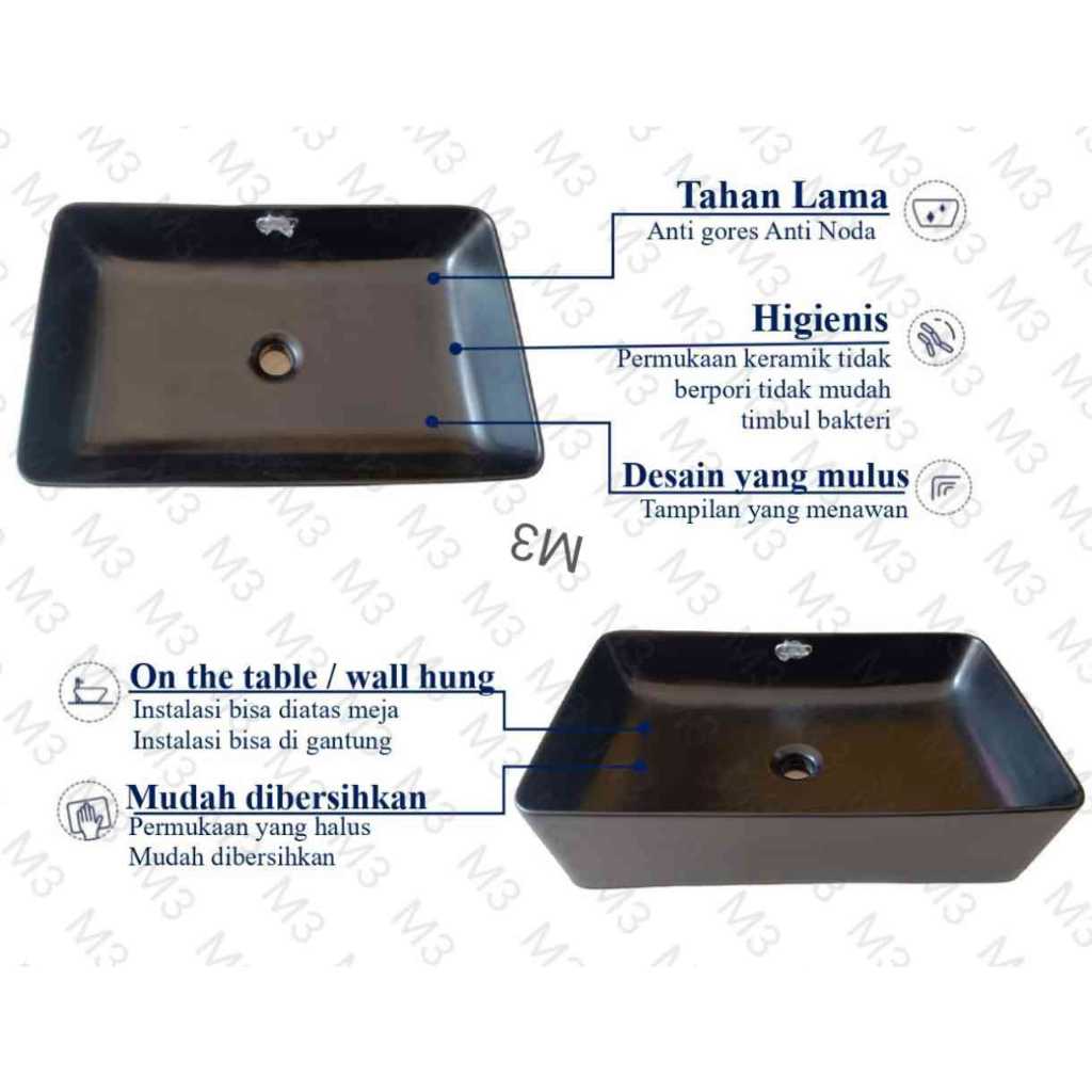 (REGULER) WASTAFEL KERAMIK K536 / WASTAFEL CUCI TANGAN / WASTAFEL HITAM ABU