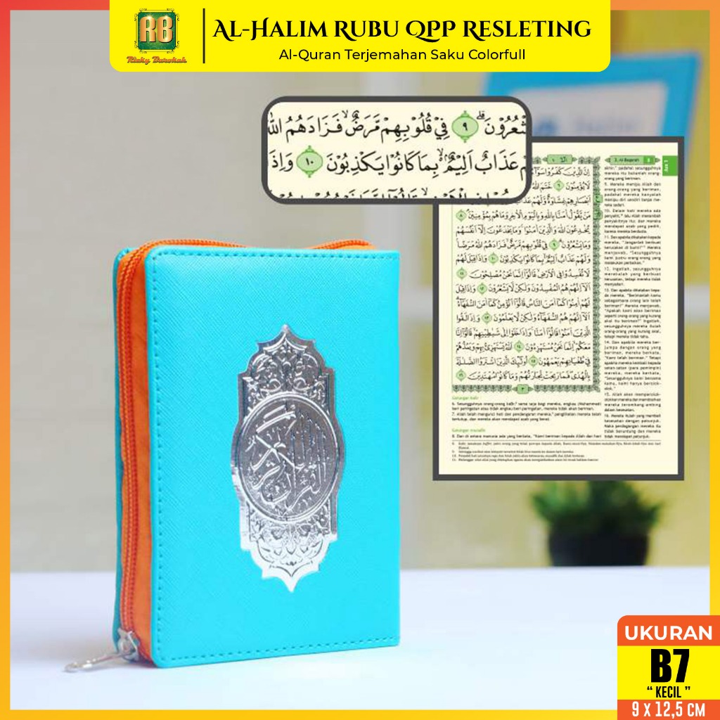 Alquran Kecil Terjemahan Al-Halim Rubu’ Colorfull Qpp Resleting B7 Al Quran Mini Rasm Utsmani Terjem