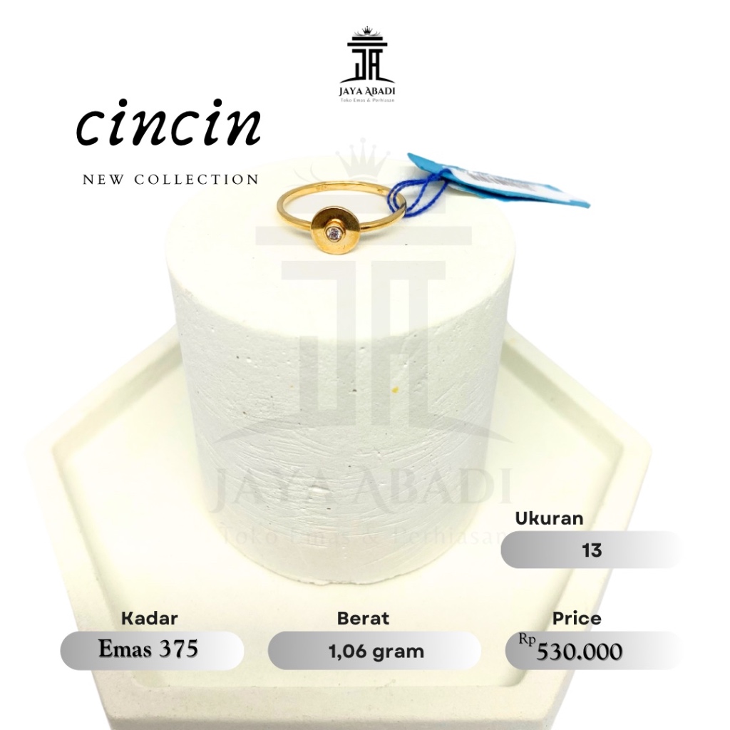 Cincin emas mata 1 murah 375