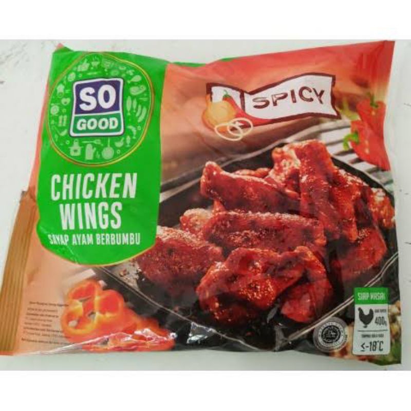 

So Good CHICKEN SPICY WING Sayap Ayam Pedas 400 gr