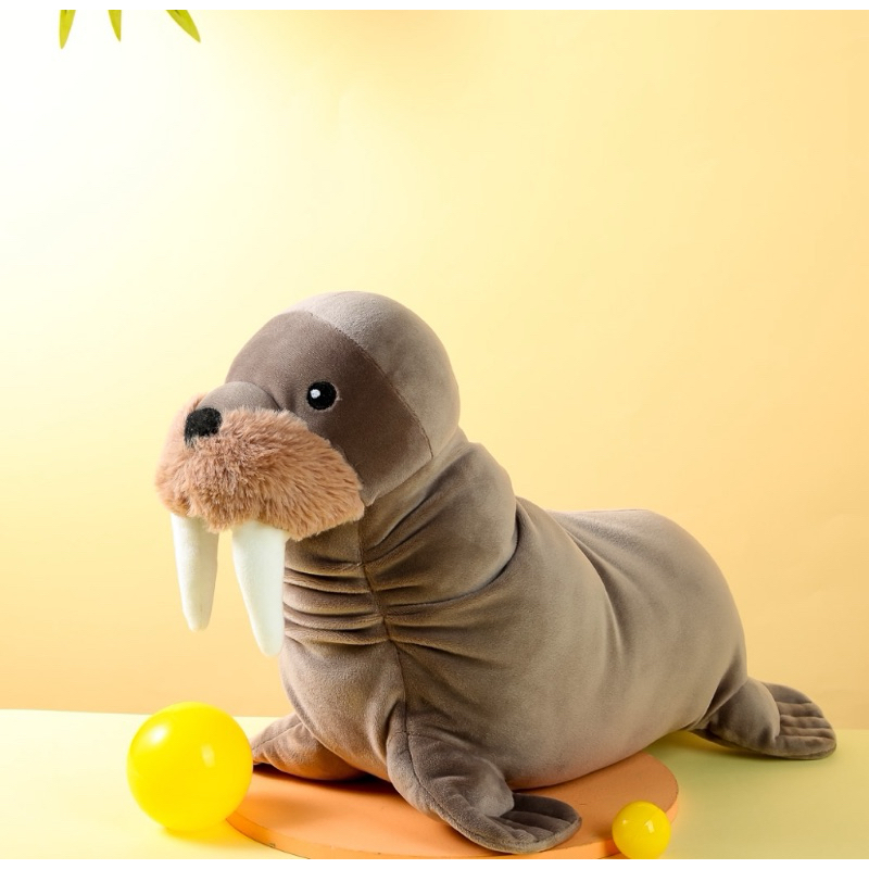 MINISO Boneka Anjing Laut Ukuran 43cm / Ocean Series 3.0 17in. Taupe Brown Walrus Plush Toy