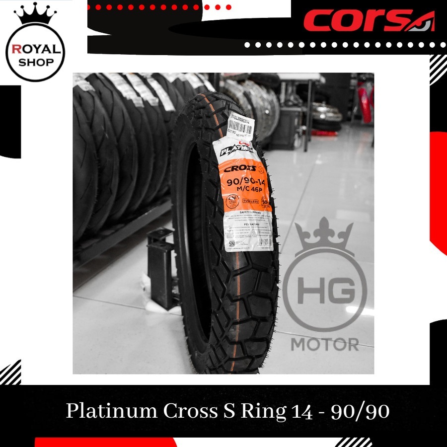 Ban CORSA 90/90-14 CROSS S Platinum Ban Motor Matic Tubeless Ring 14