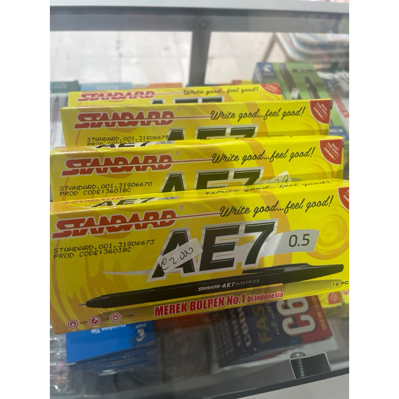 

pulpen standard 0.5 warna hitam merah biru harga lusinan