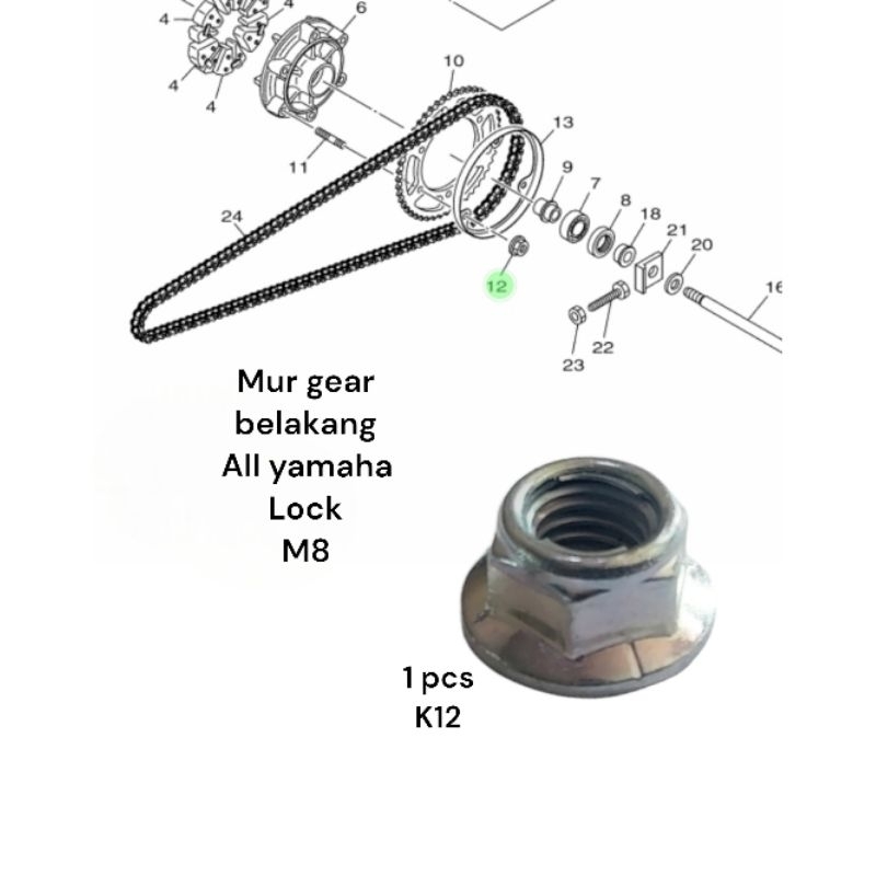 MUR GEAR GIR RODA BELAKANG R15 MX KING BYSON vixion