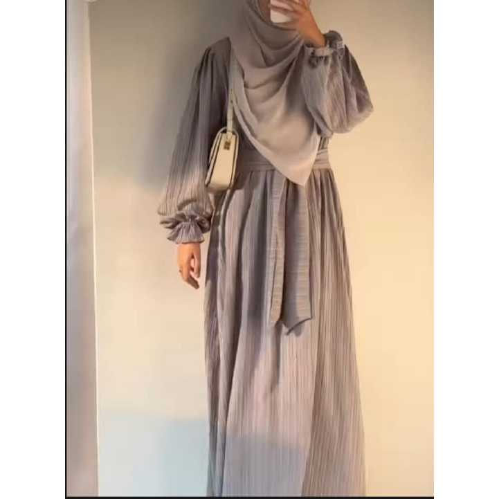 JEHAN GAMIS WANITA BAHAN LADY CRUSH DRESS MUSLIM WANITA