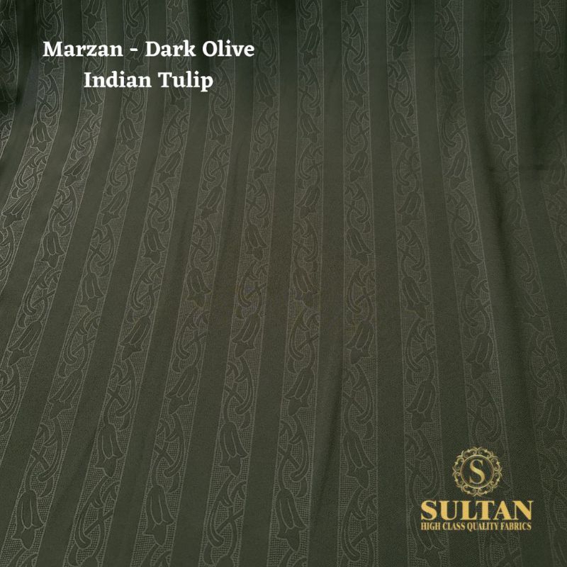 Mazen anti uv dark olive emboss indian tulip kain sultan 50cm 10cm rebranding marzan