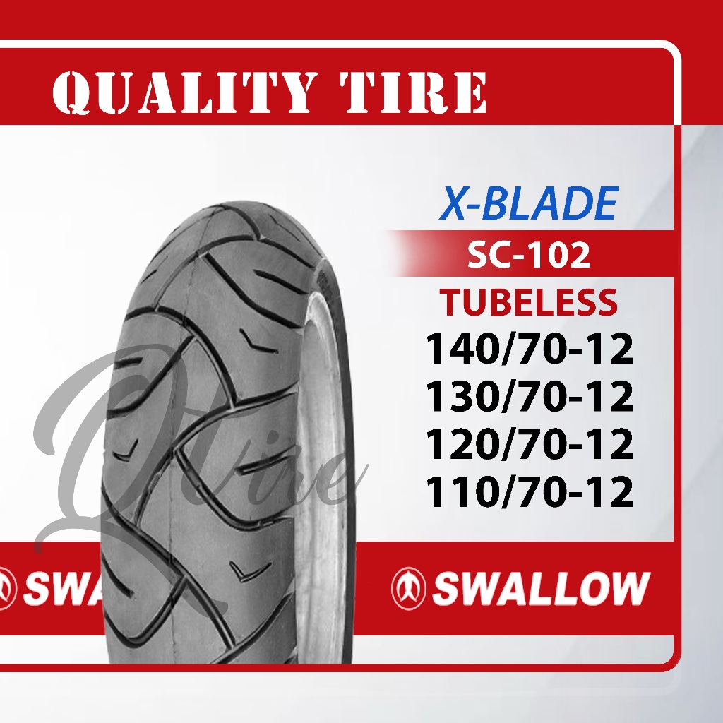 Ban Motor Swallow SC-102 X-Blade 110/70 120/70 130/70 140/70 Ring 12 Tubeless