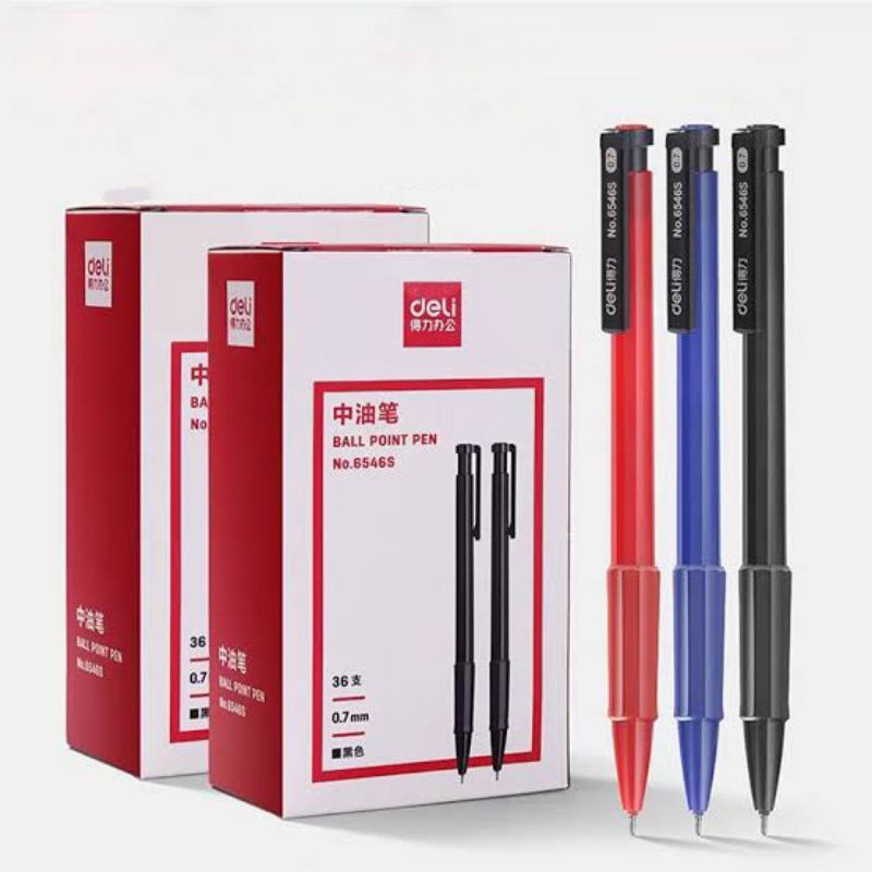 

Deli Ballpoint Pen / Pulpen Bolpoin Retracable 0.7mm Dapat Menulis 500m 6546S perlengkapan sekolah perlengkapan rumah alat tulis kantor ATK terbaru