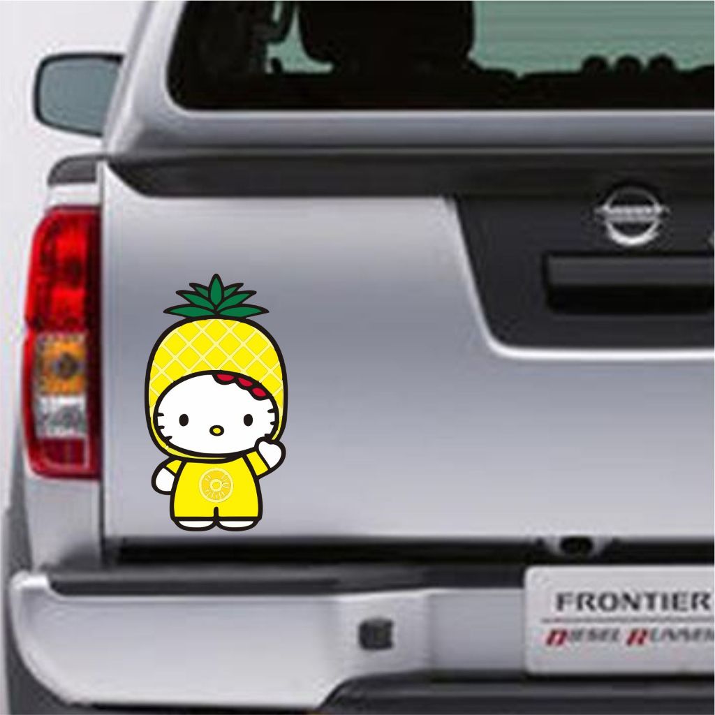 stiker hello kitty stiker mobil cutting sticker karakter hello kitty kostum nanas variasi bagasi mob
