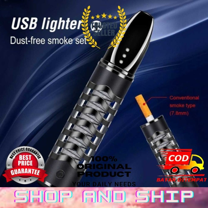 Charlote asbak rokok dan korek elektrik ORIGINAL SAS