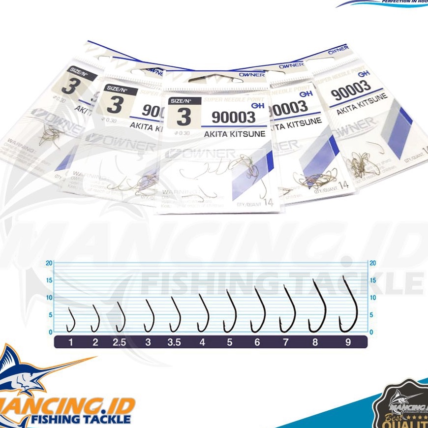 Banyak Peminat Owner Akita Kitsune 93 Hook Mata Kail Pancing Made in Japan