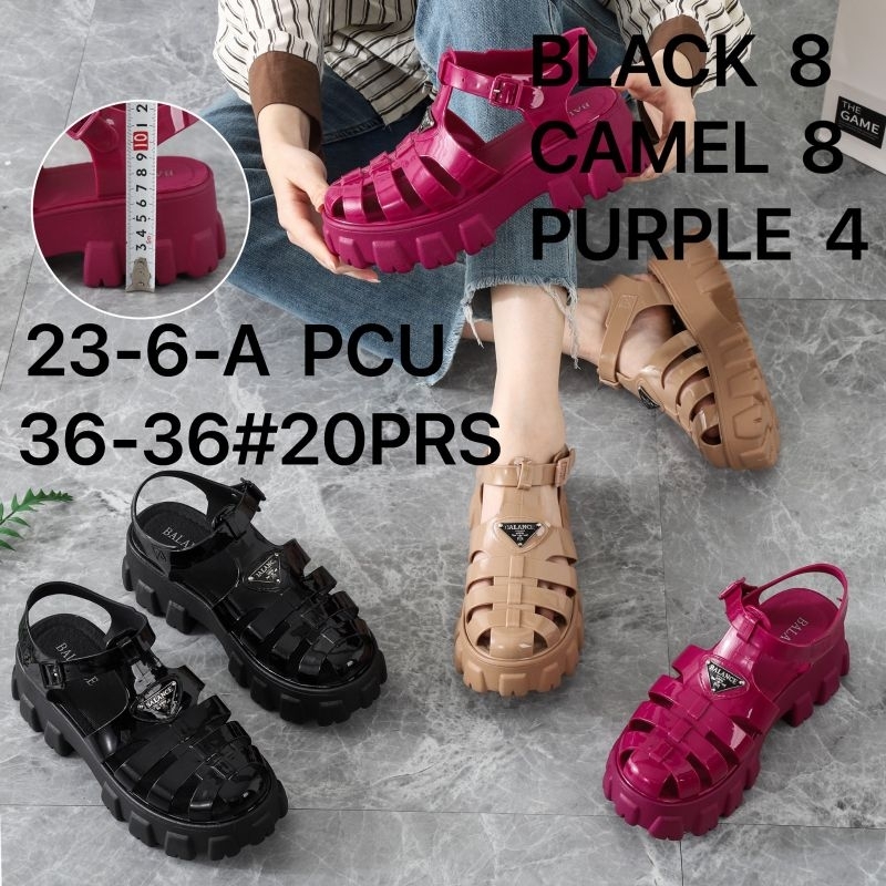Sepatu Sandal Wanita Wedges/Sandal Karet Tali Balance 23-6