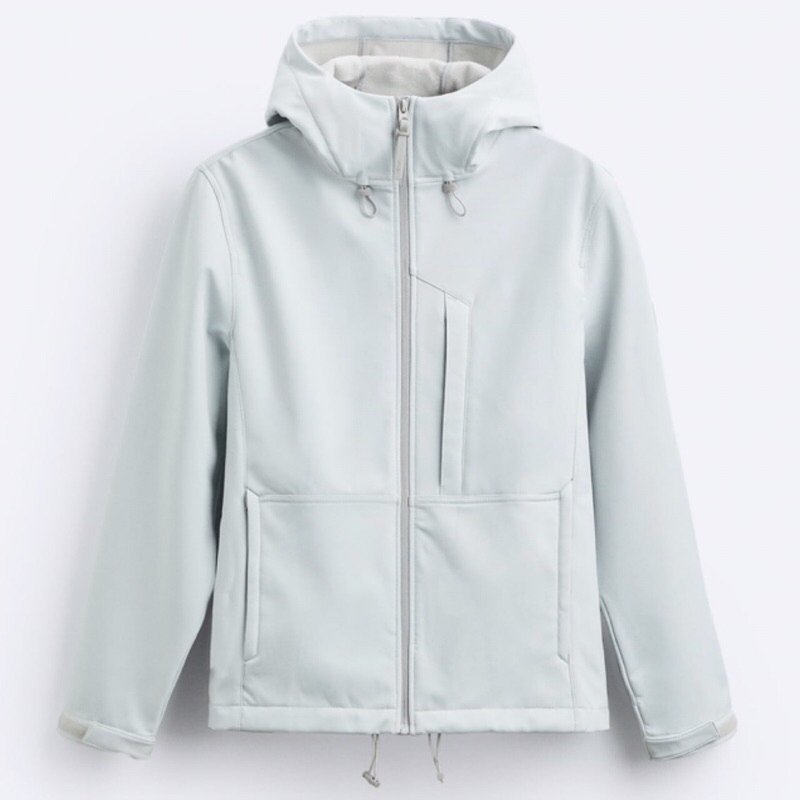 ZARA Men Jacket Hooded Technical Jaket Pria Lengan Panjang