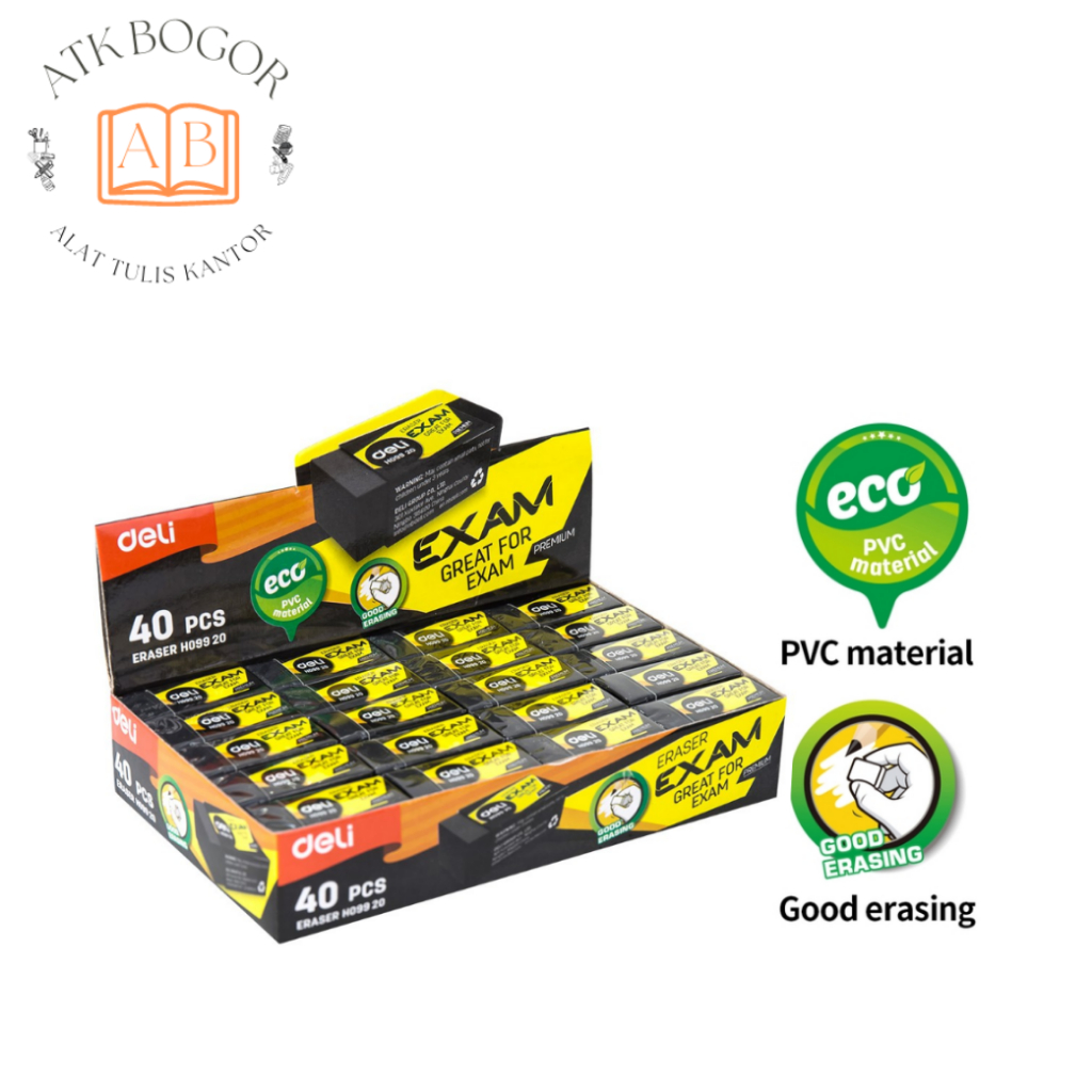 

Deli Penghapus Untuk Ujian Warna Hitam E3043 Exam Eraser PVC Material - 1 Pack / 45 Pcs