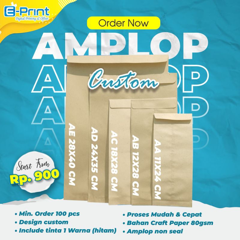 

AMPLOP COKLAT SABLON CUSTOM FREE DESAIN (Termurah)