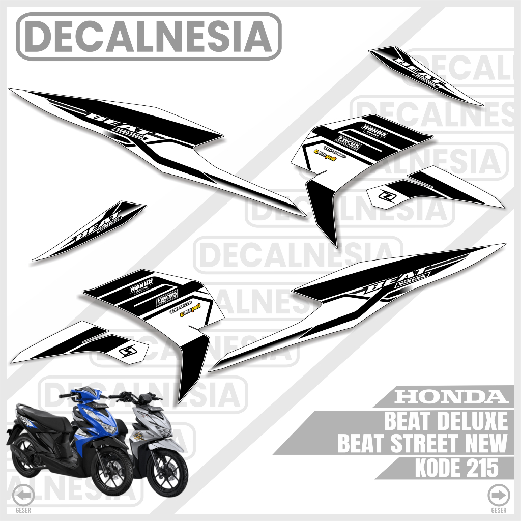 Stiker Striping Beat Deluxe CBS ISS Street New 2021 2022 2023 2024 Motor Variasi Modifikasi Racing D