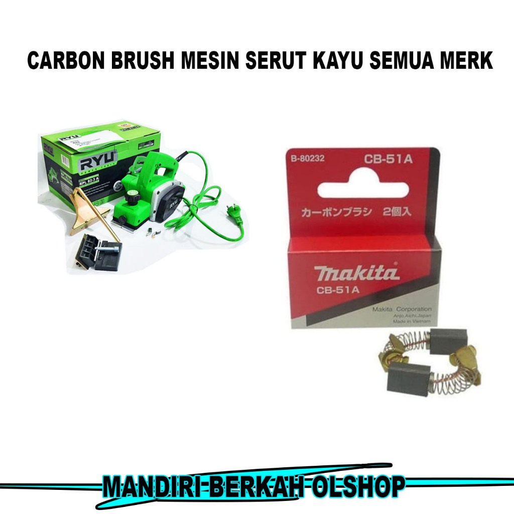 Carbon Brush Mesin Serut Kayu / Planner Makita CB 51 A Dan Bisa Untuk Merk Lain