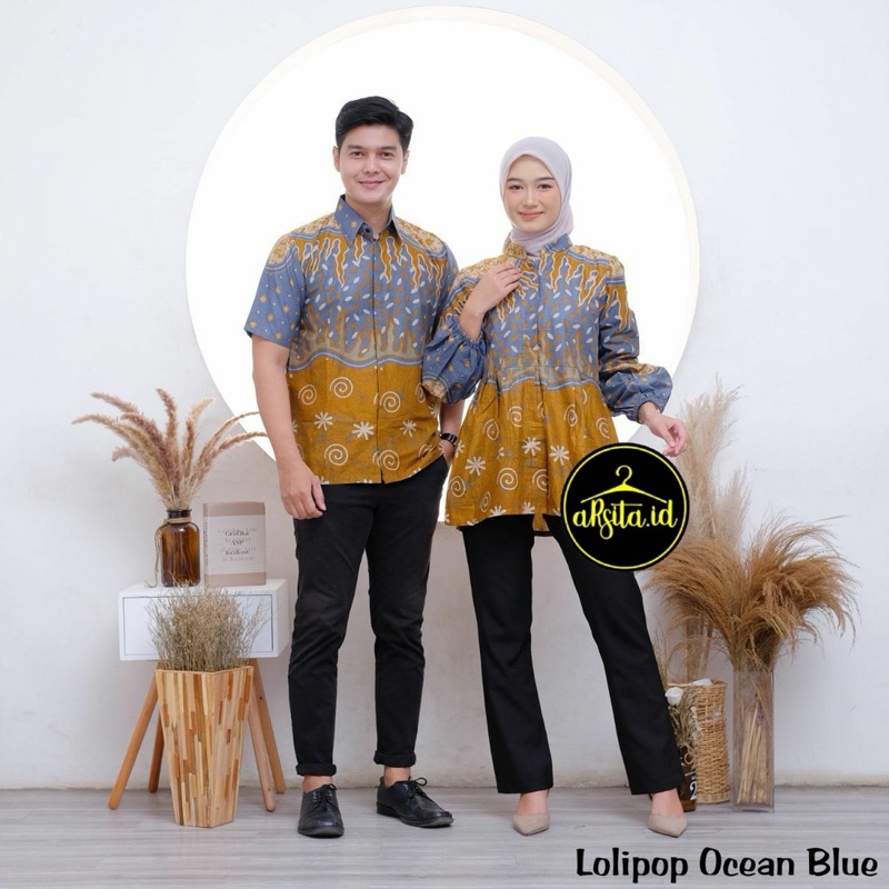 (Atasan Batik)Bloues Batik Wanita Modern Set Pakaian Batik Hem Batik Batik Couple modern