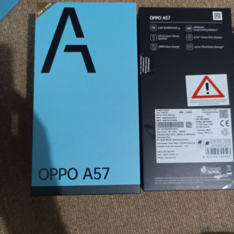 Dus Oppo A57 original copotan bekas tanpa buku