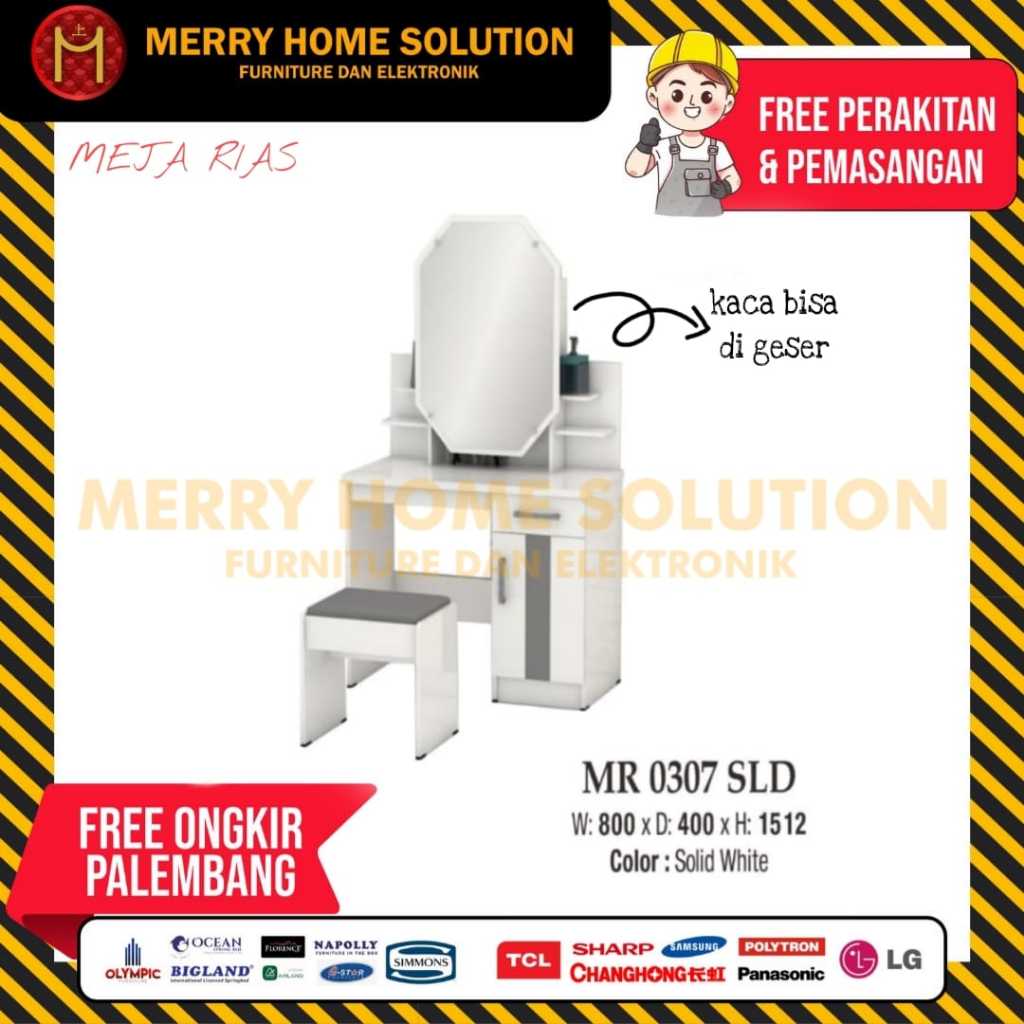 MR 0307 SLIDING meja rias kaca sliding meja rias furniture palembang