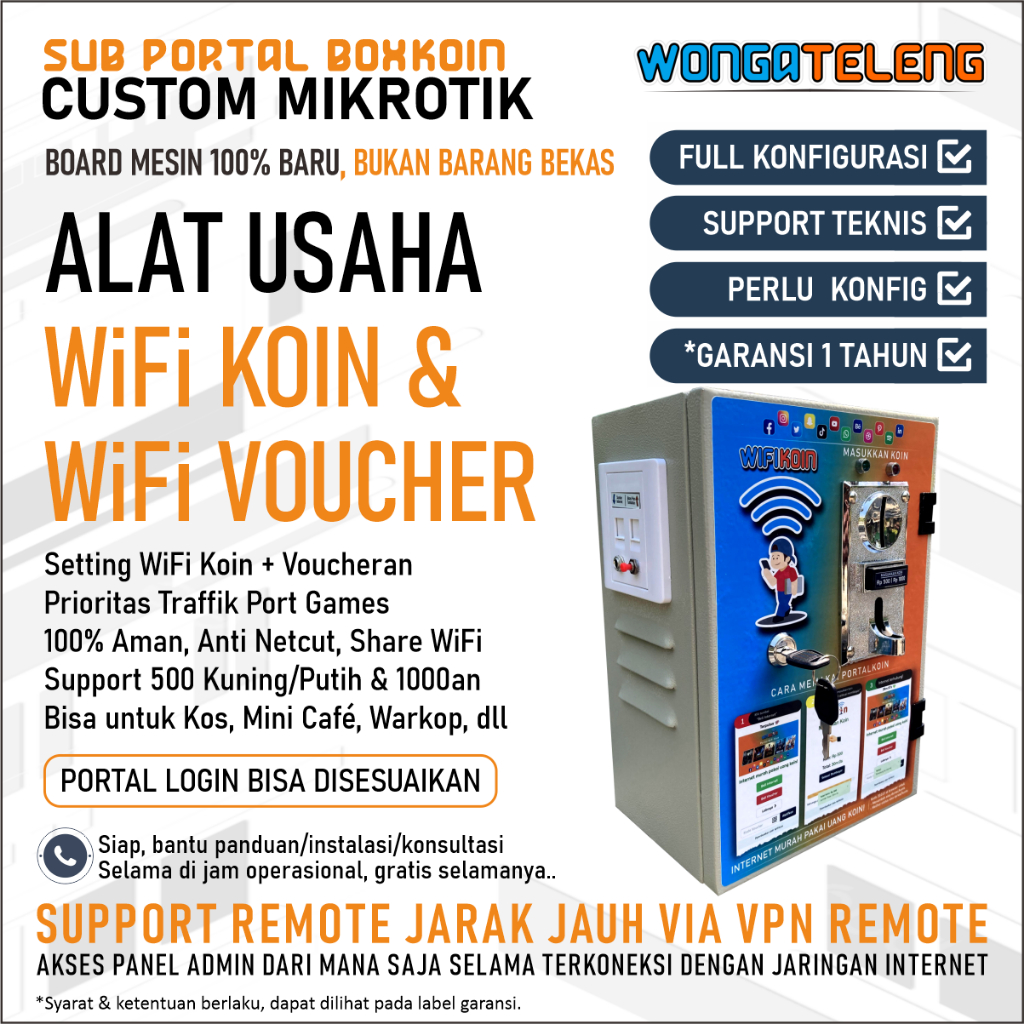 Paket Mesin Wifi koin Sub Portal Mikrotik Termurah