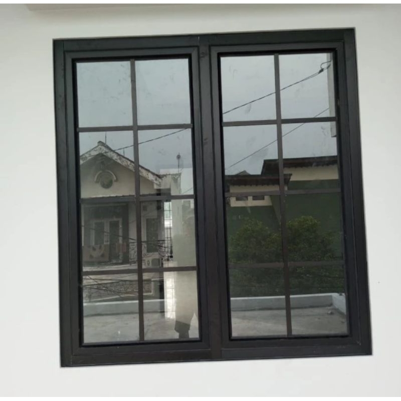 kusen aluminium Dan jendela dobel 100 x 120
