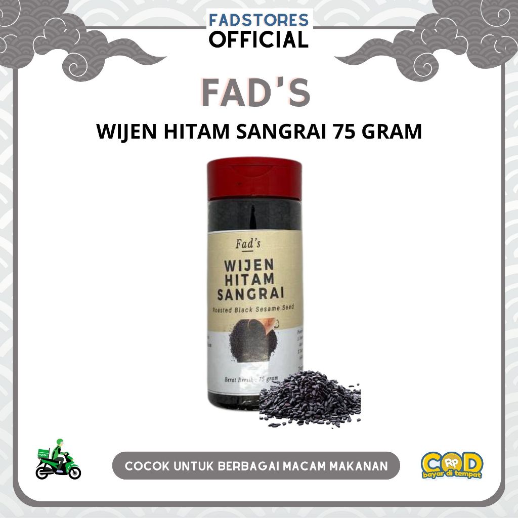

[Kemasan Botol] Wijen Hitam 75gr - Wijen Hitam Sangrai 75gr - Black Sesame Seed 75gr - Fad's Rempah Bubuk
