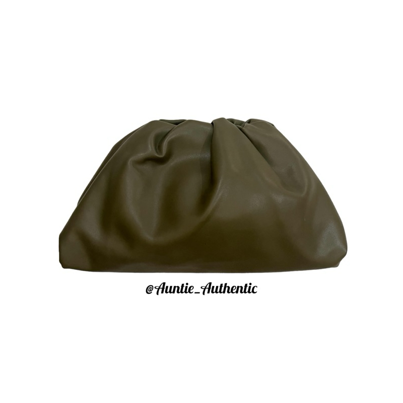 "Bottega Veneta" Clutch Army leather kulit asli preloved
