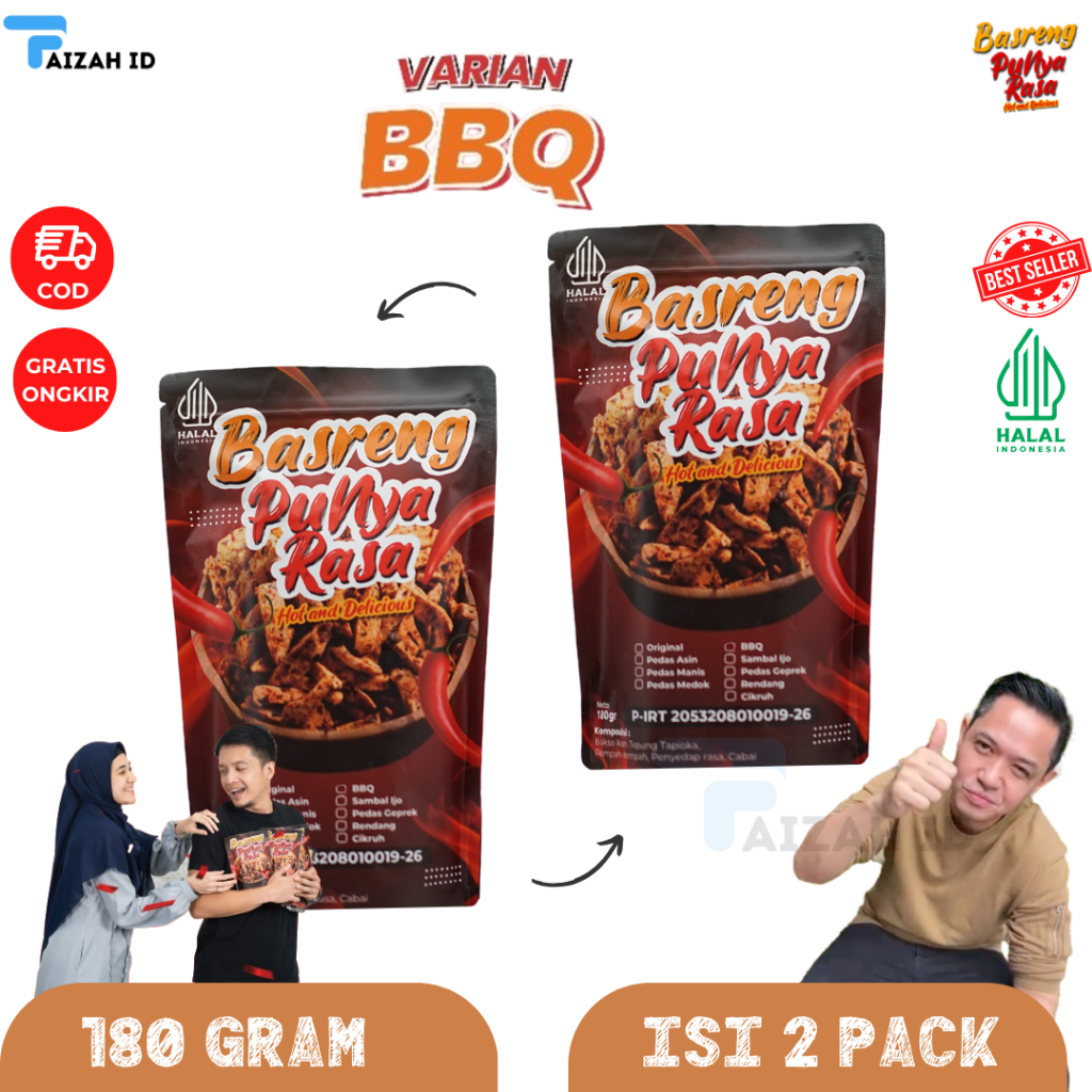 

Basreng BBQ Paket Isi 2 Pcs Basreng Cobain Deh Rasa BBQ nya Bikin Susah Move on Halal Sudah BPOM