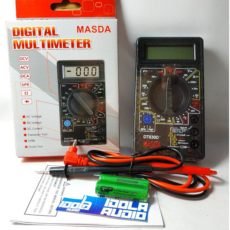 Tester Digital DT 830 D MASDA + Buzzer | Multitester Mini Digital Avometer DT 830D