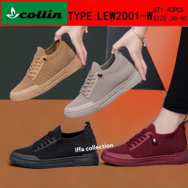 sepatu slip on rajut import original collin terbaru
