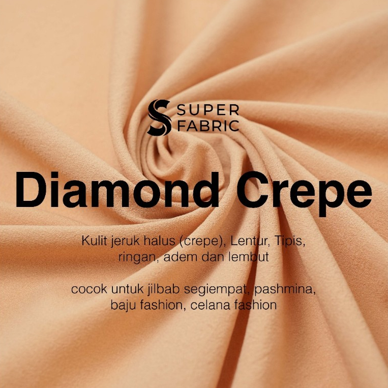 0,5 meter Kain Diamond Crepe Stretch Georgette Italiano