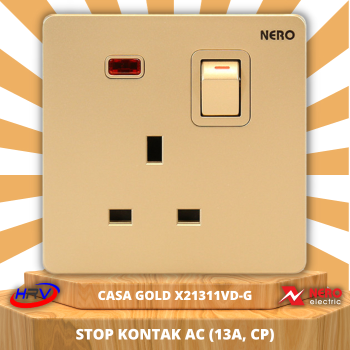 NERO Casa X21311VD-GOLD Stop Kontak AC (CP)