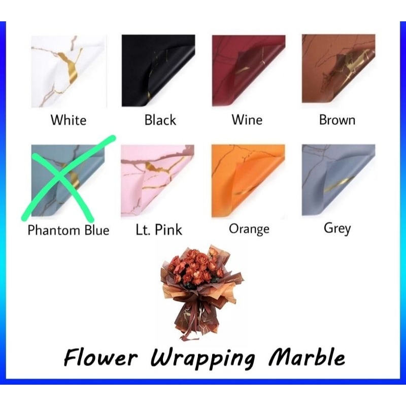 

Kertas Bouquet Marbel ll Flower Wrapping Chellophane Marble