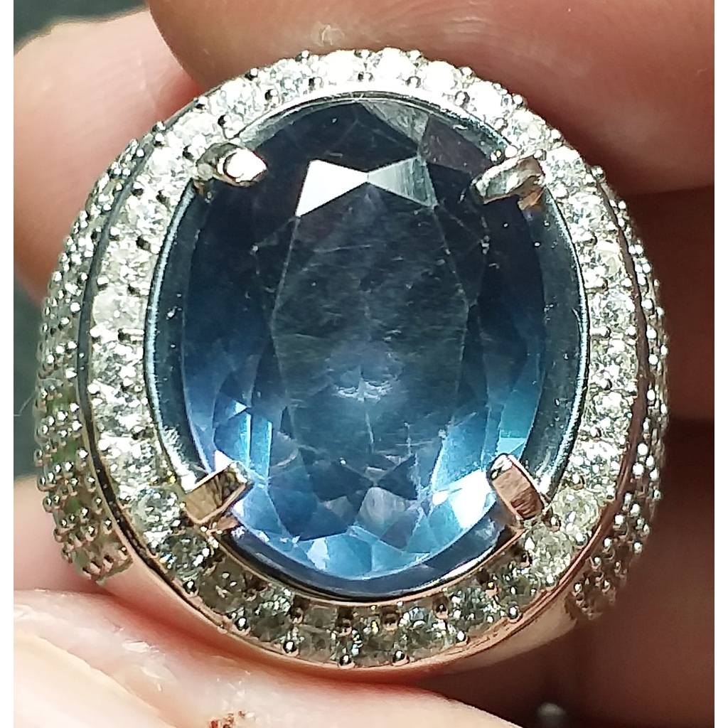 Cincin Color Change Fluorite Memo MRI Natural & Murah (Perak)