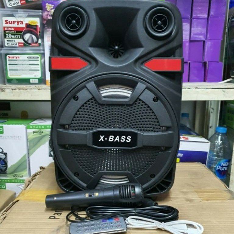 ART O8W COD Speaker Bluetooth karaoke Fleco F868 Bonus mic X BASS 85 INCH